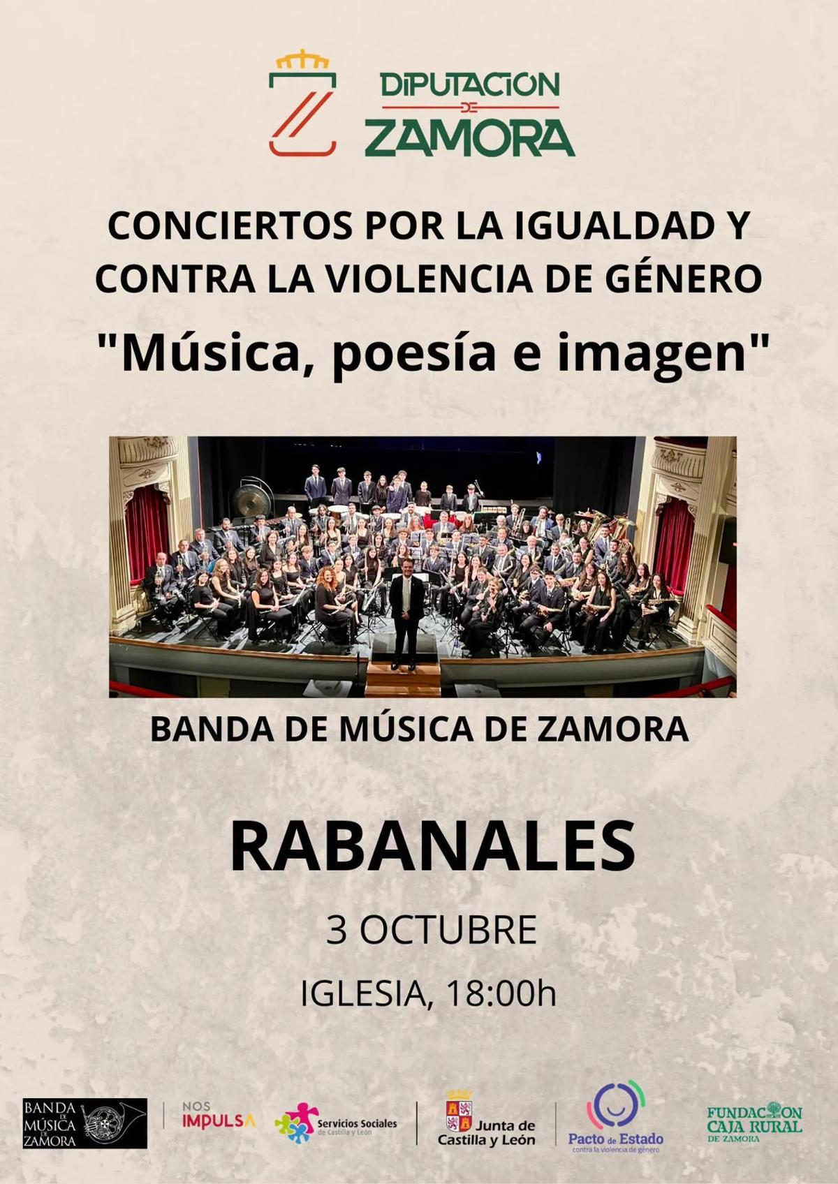 La Banda de Música de Zamora actuará el día 3 de octubre en la iglesia de Rabanales.