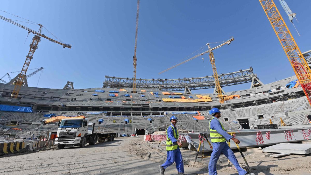 Construcción del Estadio Lusail de Qatar