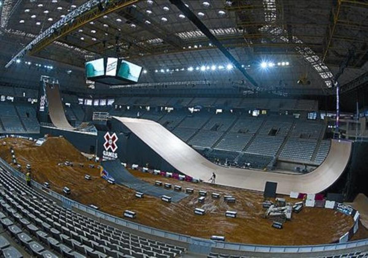El ’Big Air’, instal·lat al Palau Sant Jordi. El ’Big Air’, instal·lat al Palau Sant Jordi.