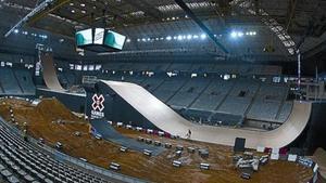 El ’Big Air’, instal·lat al Palau Sant Jordi.