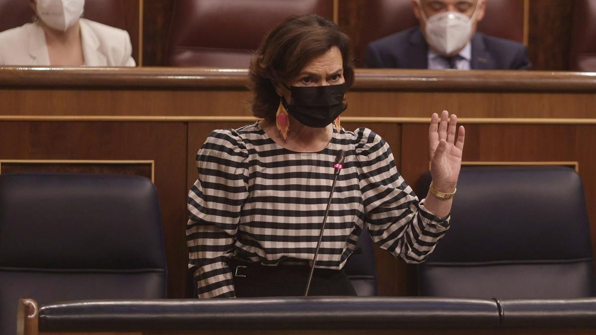 Carmen Calvo, en el Congreso