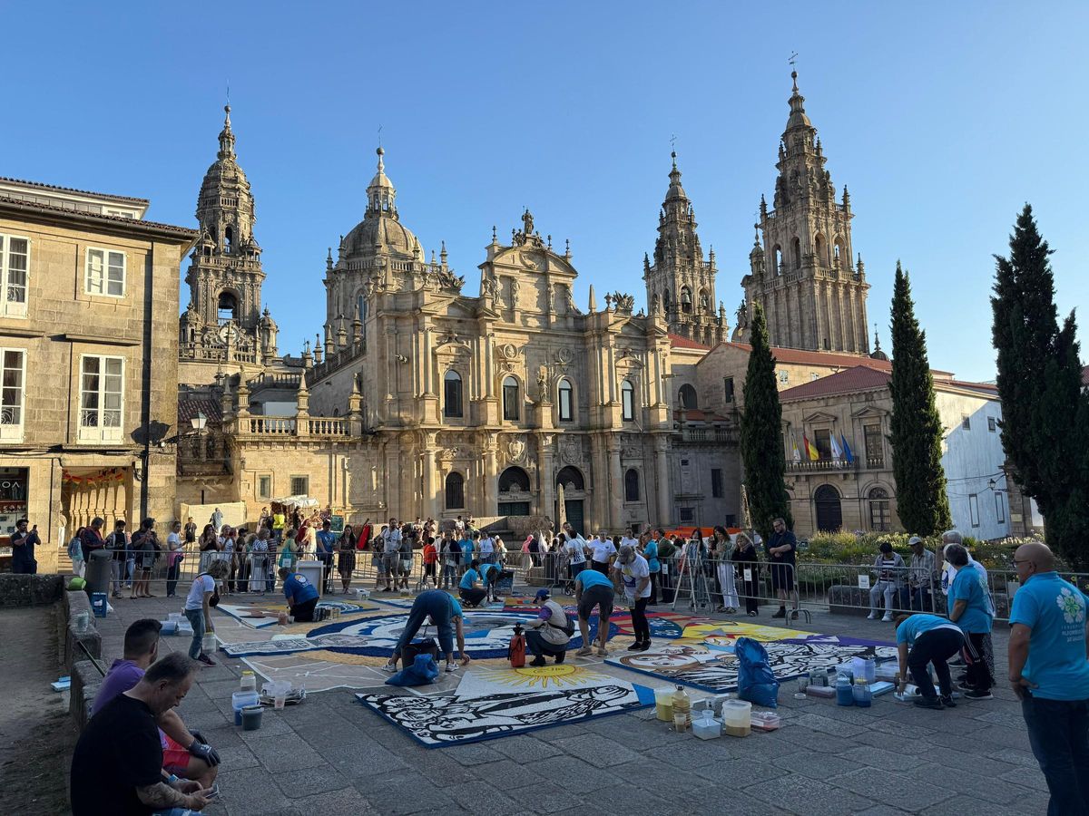 Imagen de la Catedral de Santiago, donde Alfombristas da Estrada también trabajó para el Día del Apóstol.