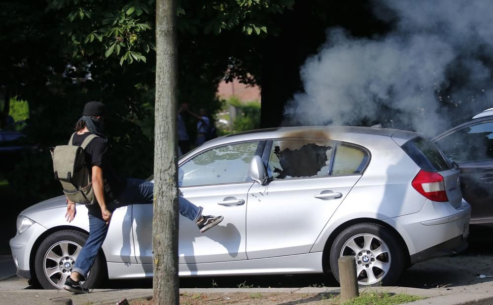 Nueva jornada de disturbios en las protestas contra la cumbre del G20 en Hamburgo.