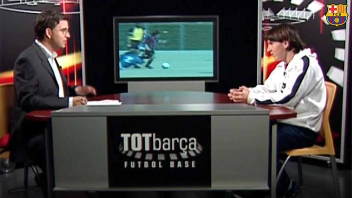 Jaume Marcet, junto a Leo Messi en una entrevista de 'Barça TV'