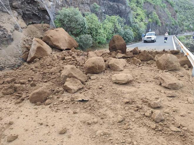 Desprendimientos en la carretera GC-41 en Valsequillo