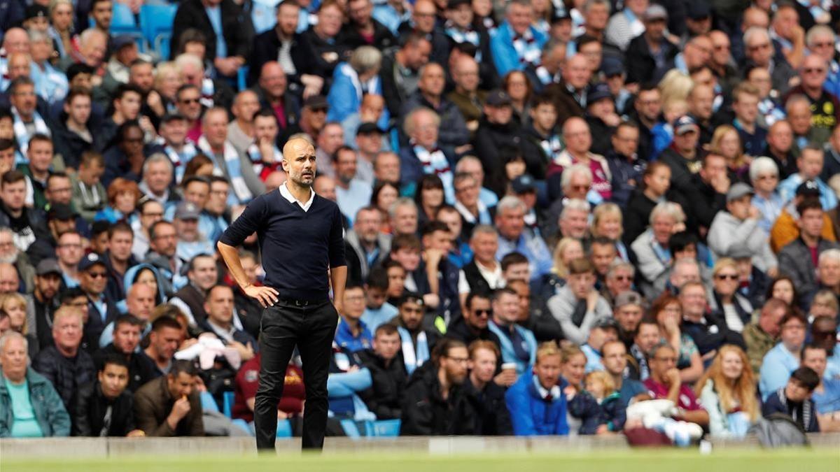 Guardiola, durante un partido de la Premier de esta temporada.