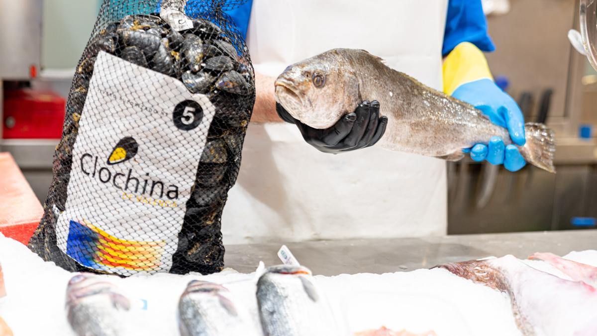 Clóchinas y pescado en el Mercado Central