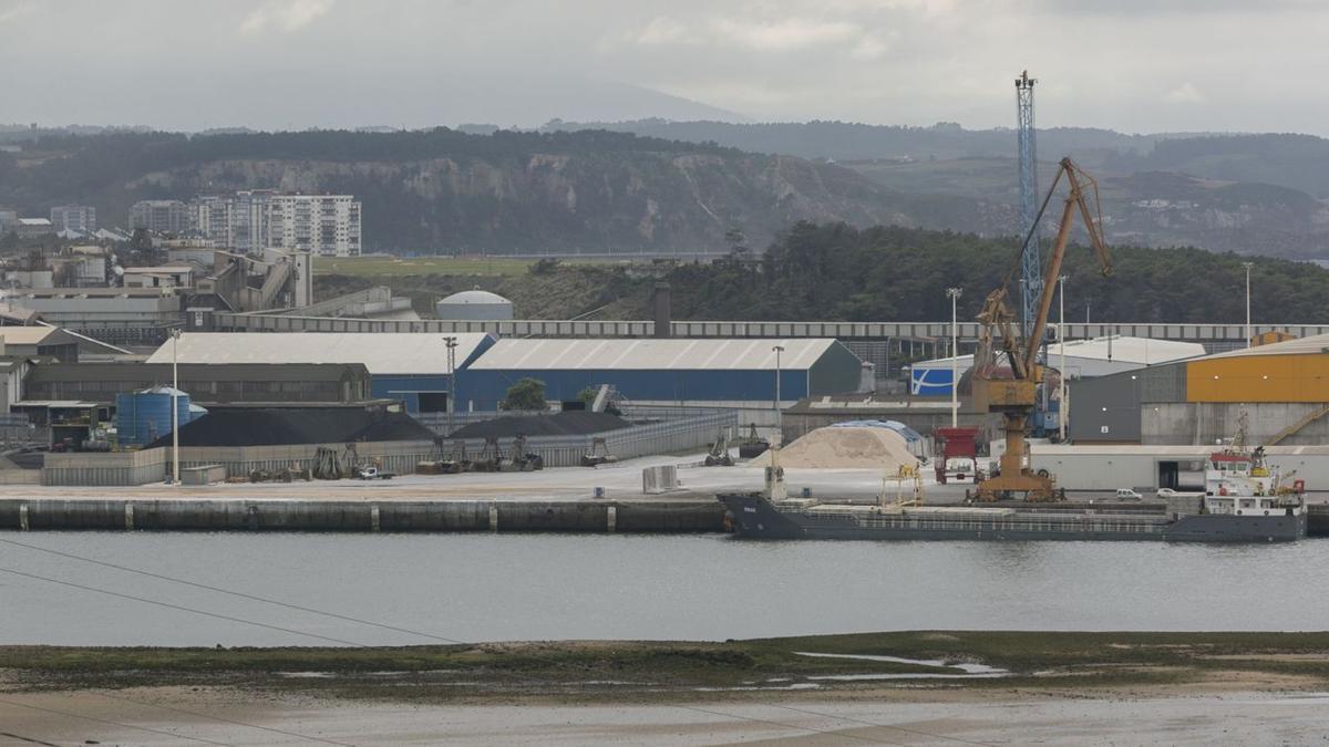 Instalaciones de Asturiana de Zinc, desde la margen derecha de la ría de Avilés.