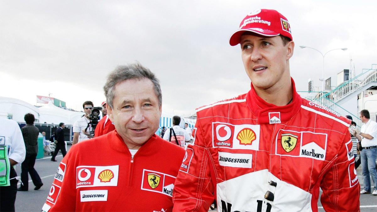 Jean Todt junto a Michael Schumacher durante un Gran Premio