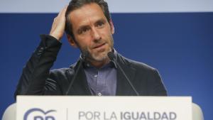 El vicesecretario del PP, Borja Sémper, en una rueda de prensa en la sede del partido en Madrid.