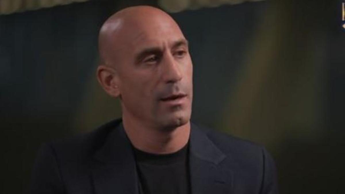Luis Rubiales, en la entrevista con Piers Morgan. Luis Rubiales, en la entrevista con Piers Morgan.