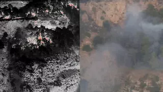 Imágenes de dron muestran los puntos 'calientes' del incendio de Paüls