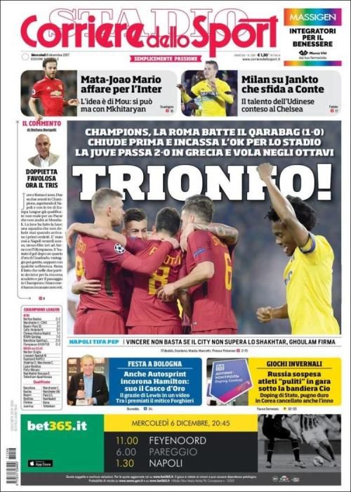 Portadas deportivas de este miércoles 6 de diciembre