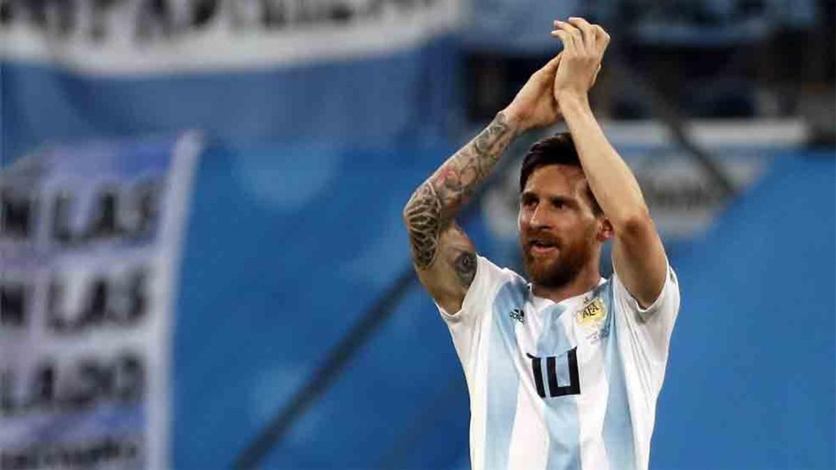 Messi agradeció el apoyo de la afición argentina