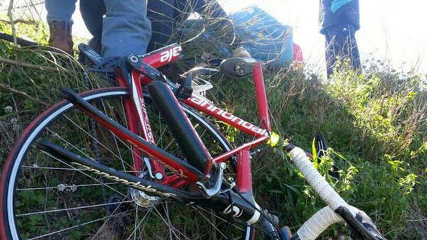 Así quedó la bicicleta tras el accidente.