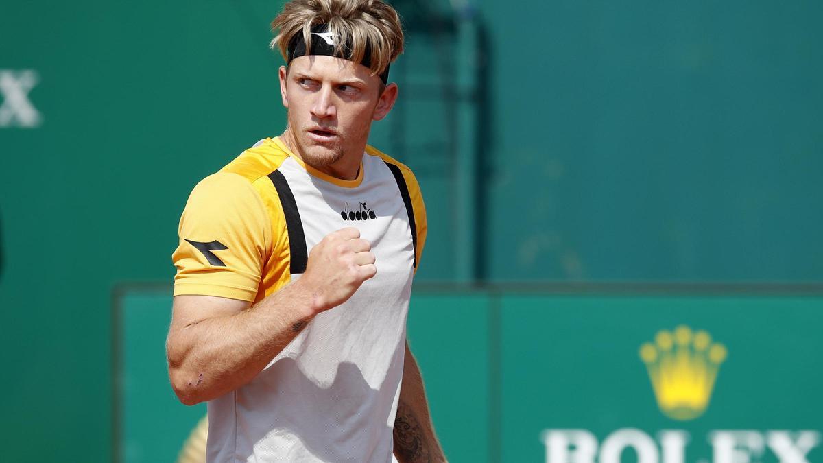 Alejandro Davidovich en el partido de hoy frente a Lucas Pouille.