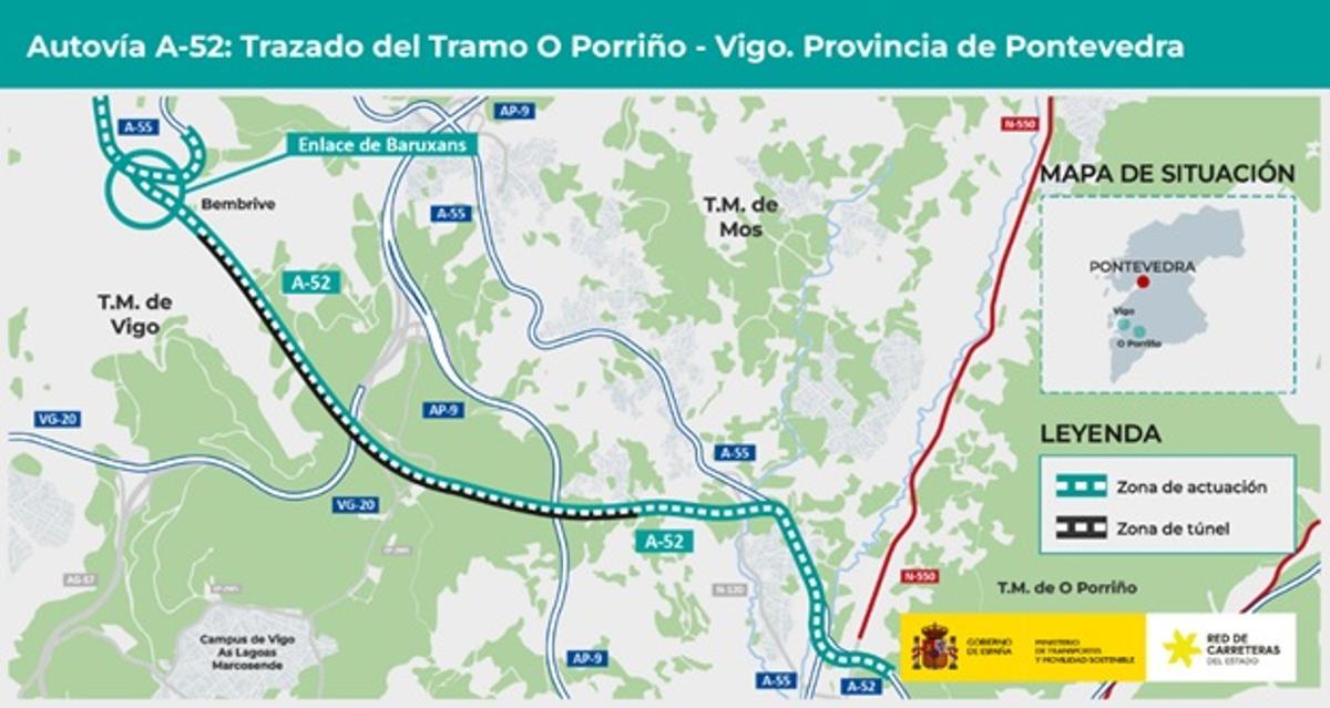 El proyecto incluye un túne entre desde Mos a Vigo.