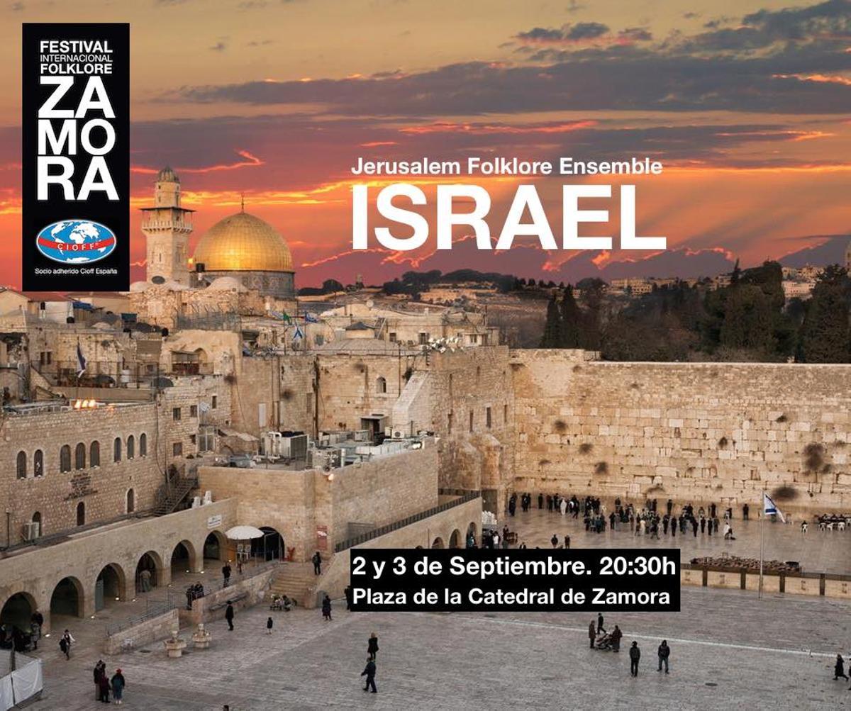 Cartel anunciador de la presencia de un grupo de Israel