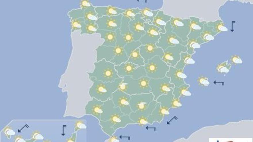 Nubes y posibles lluvias débiles en el norte de Canarias