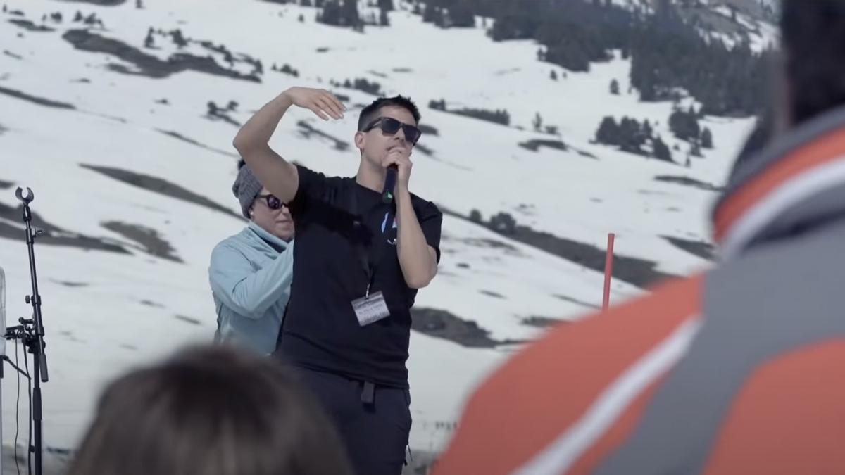 Miguel Álvarez durante la grabación en el Val d&#039; Aran.