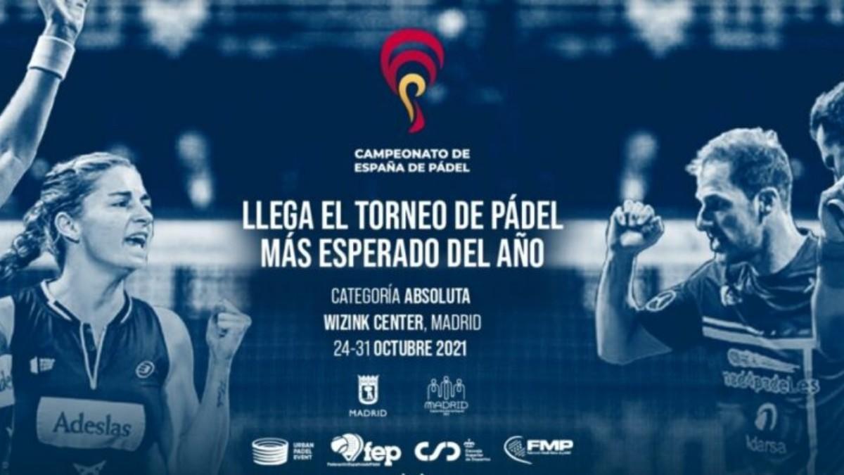 Cartel promocional del Campeonato de España de Pádel 2021