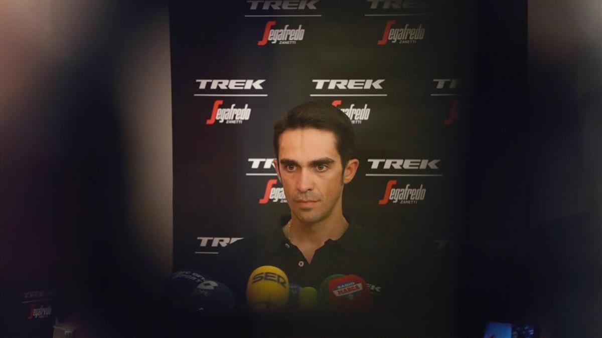 Contador, ante los medios, previo al inicio este sábado de La Vuelta