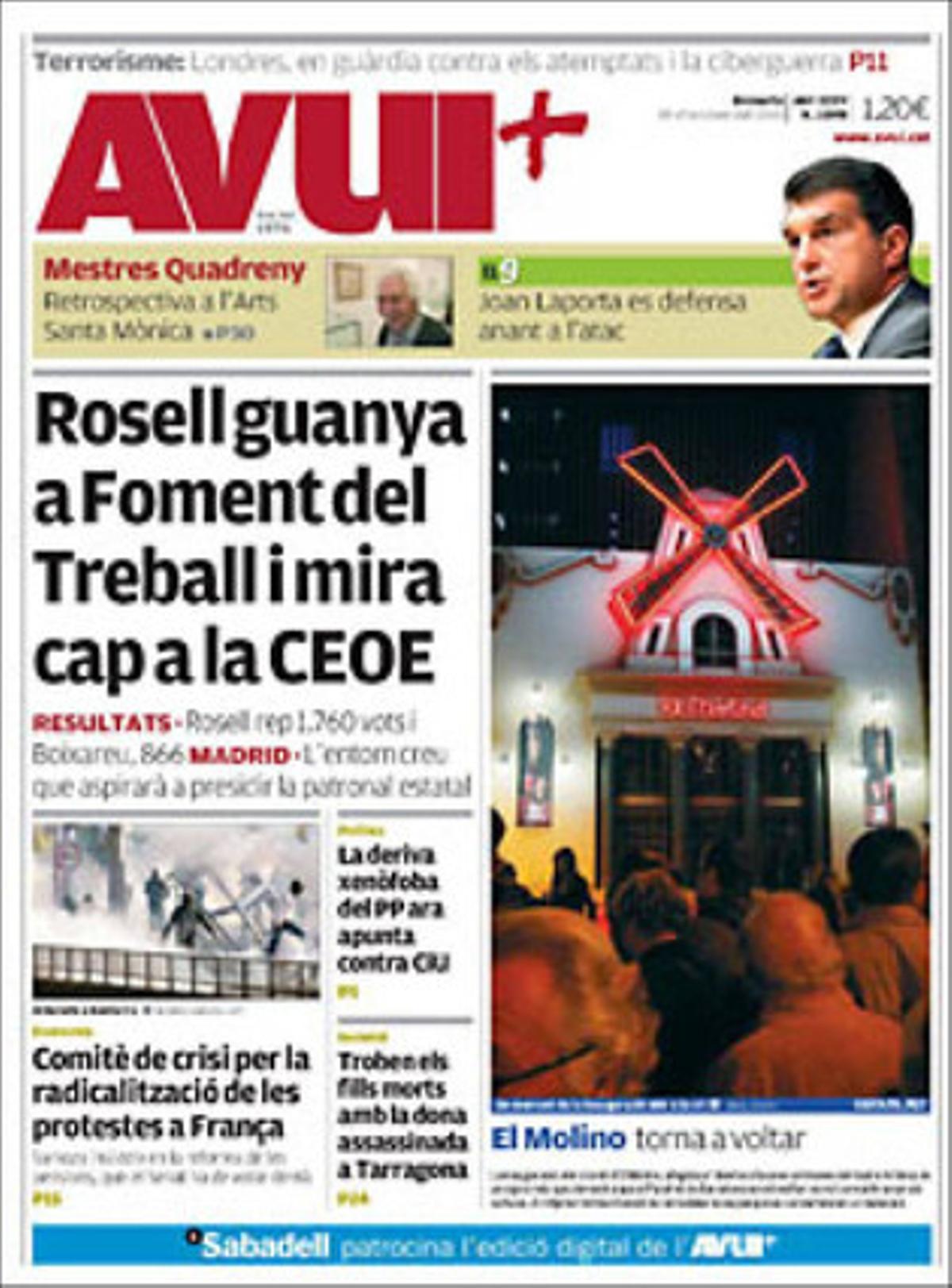 L’’Avui’ ressalta a les pàgines interiors que el PP acusa CiU de voler musulmans i no hispans, al donar prioritat a la immigració no llatina per no entorpir la construcció nacionalista, i que el PSOE, el PP, CiU i el PNB acorden estendre a les televisions privades els blocs de propaganda electoral que regien a les televisions públiques.