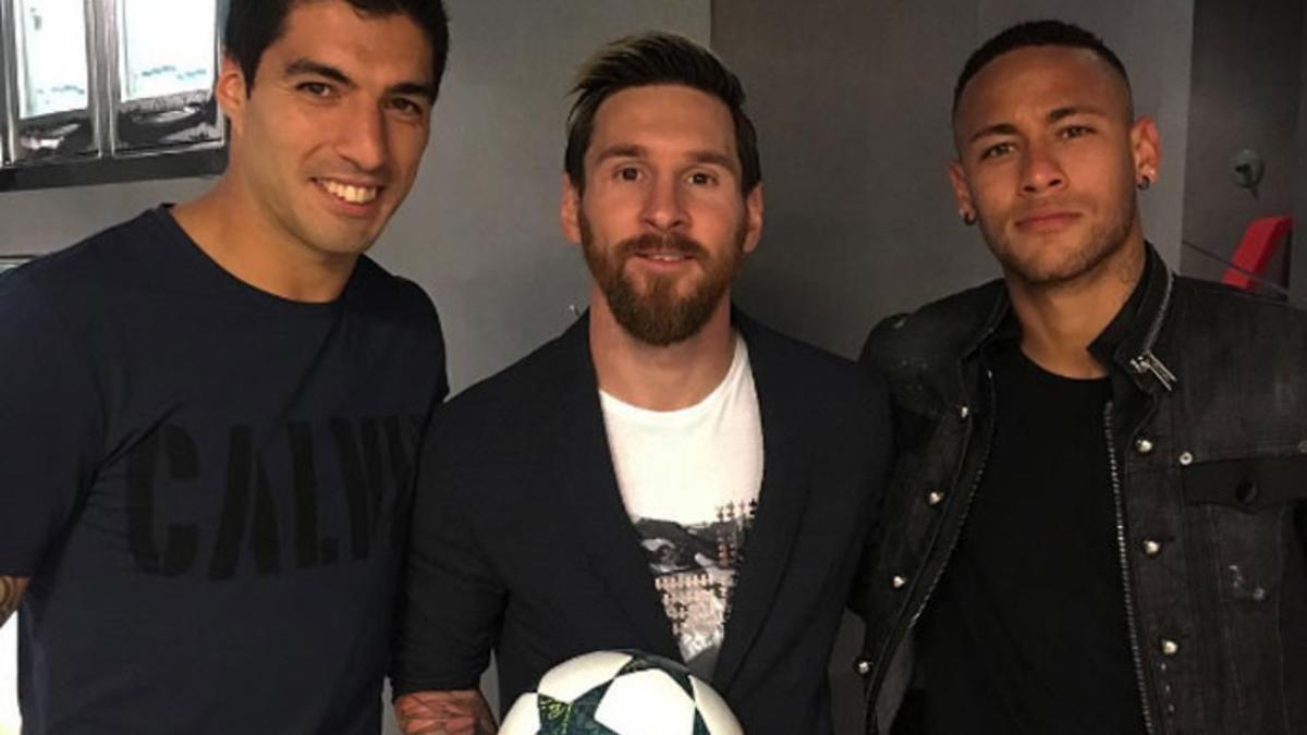 La MSN celebró el triplete de Messi