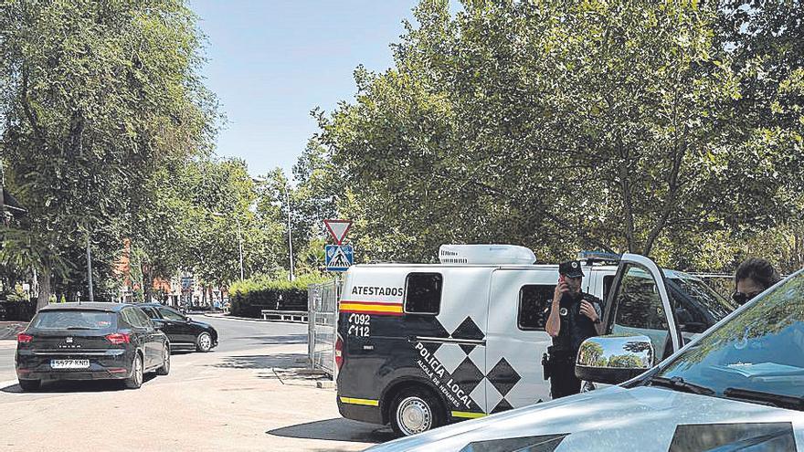 Policía tras la reyerta.