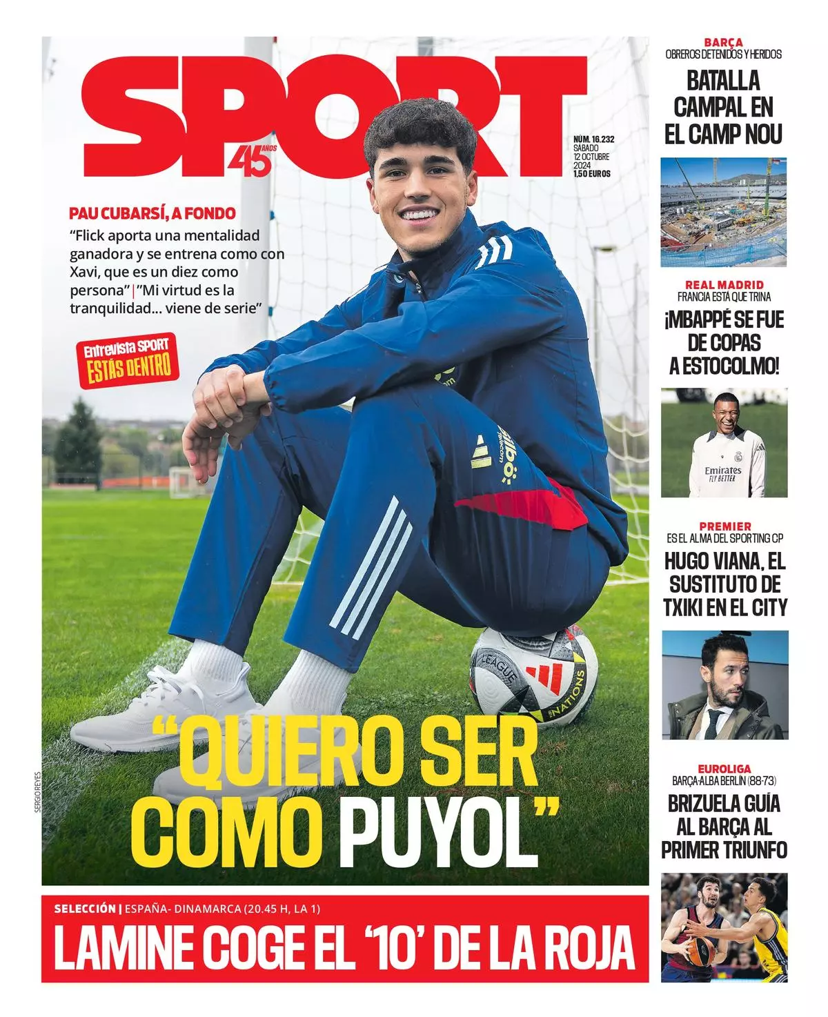 La portada SPORT de hoy sábado 12 de octubre de 2024