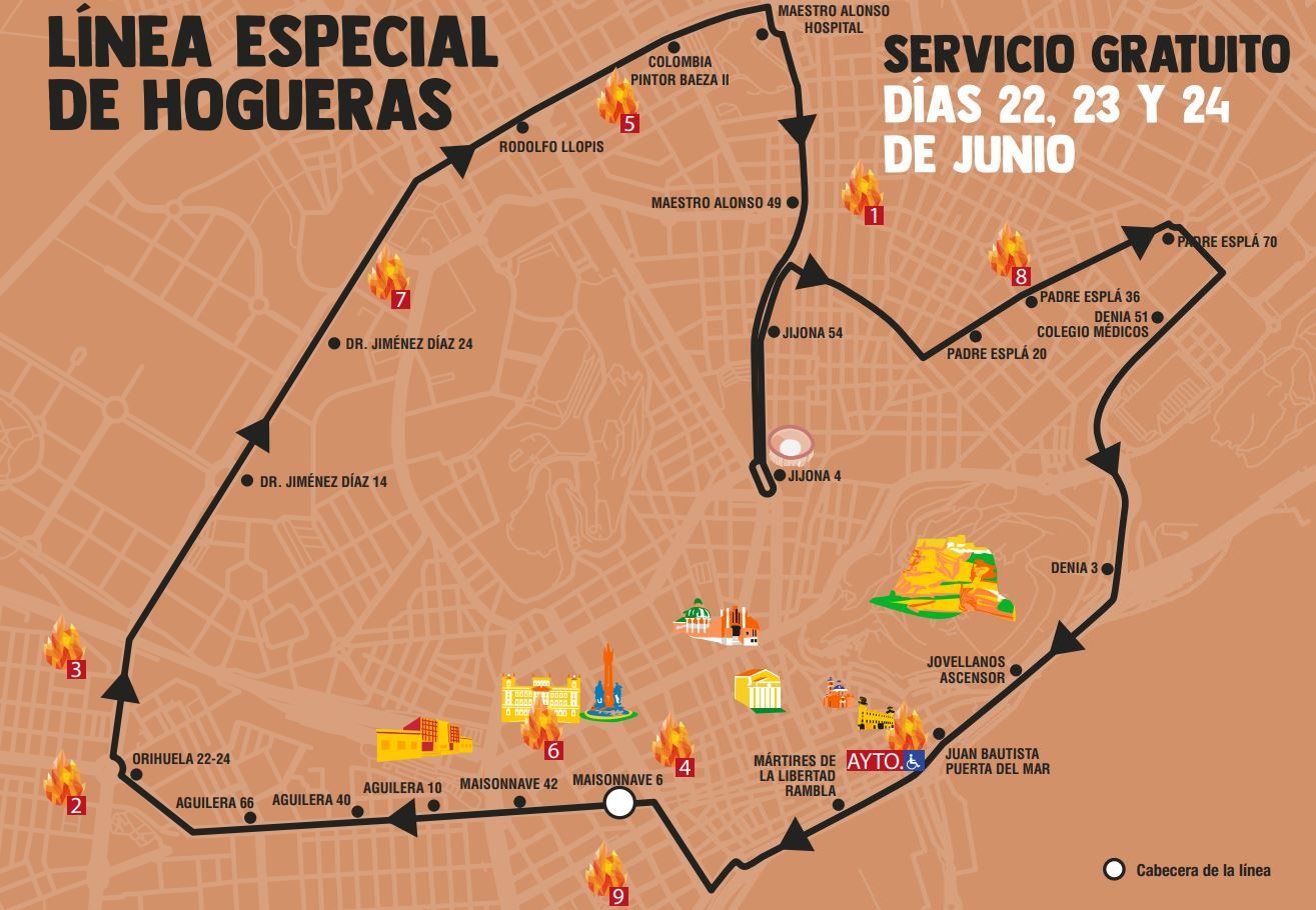 Hogueras 2022: Línea especial de Hogueras para visitar las Especiales