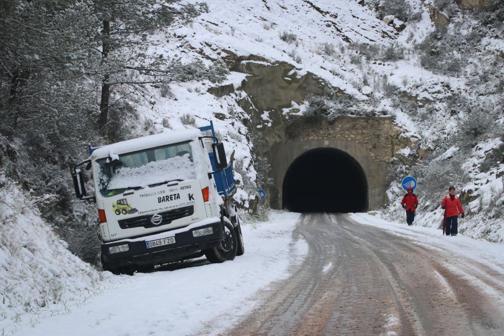 La nieve cubre la comarca de l'Alcoià