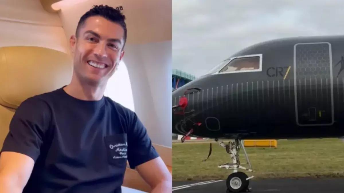 Cristiano Ronaldo en su jet Bombardier Global Express 6500
