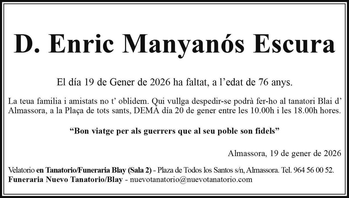 D. Enric Manyanós Escura