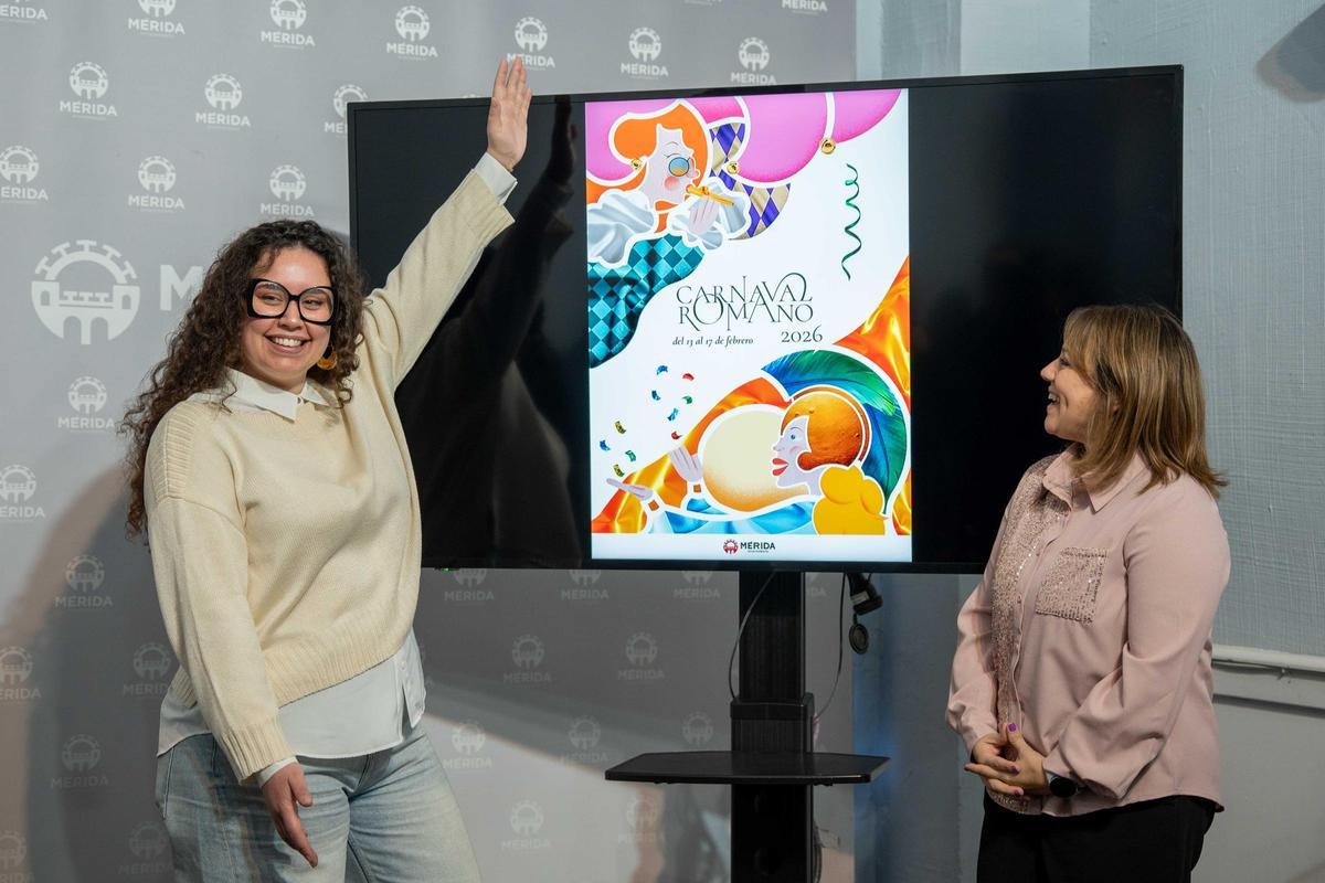 Un momento de la presentación del cartel anunciador “Las protagonistas del Carnaval”, obra de Ana Belén Morillo.