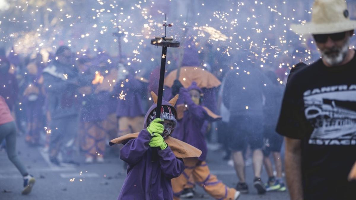 Correfoc dels petits, en la Mercè.