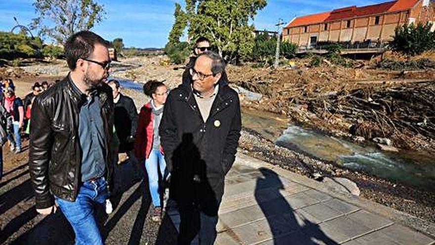 Quim Torra visita les zones afectades pel temporal.