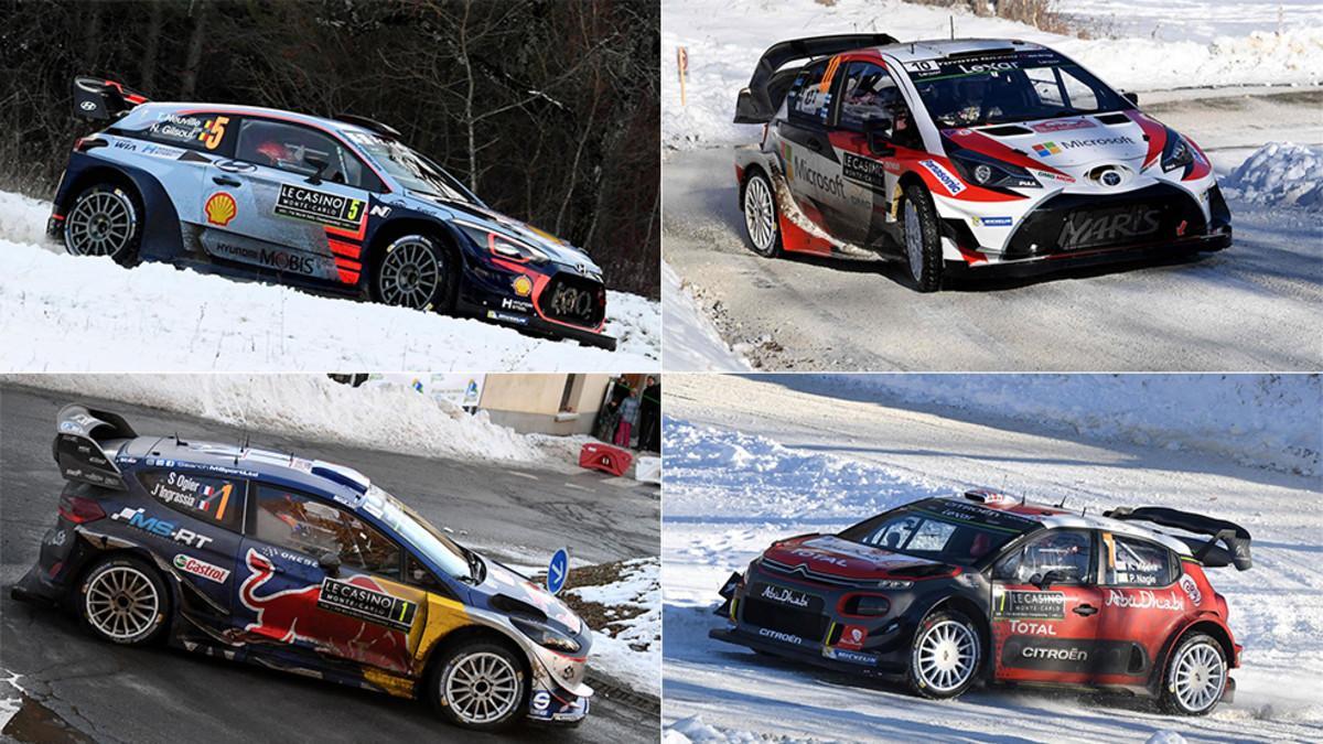 Los cuatro coches protagonistas del Mundial WRC