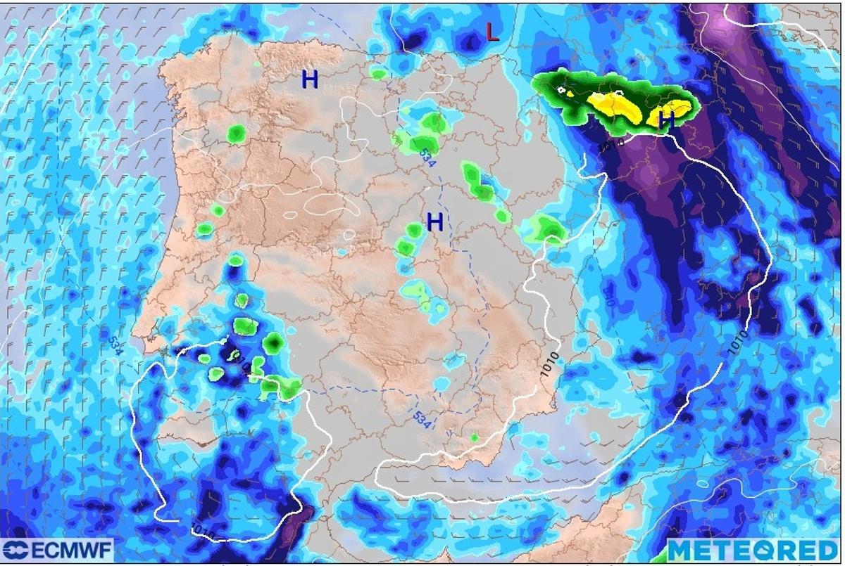 Acumulados de nieve y precipitaciones a última hora del sábado