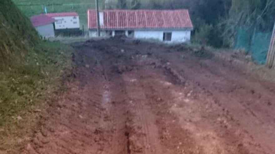 Estado del camino entre El Villar y Santa Olaya.