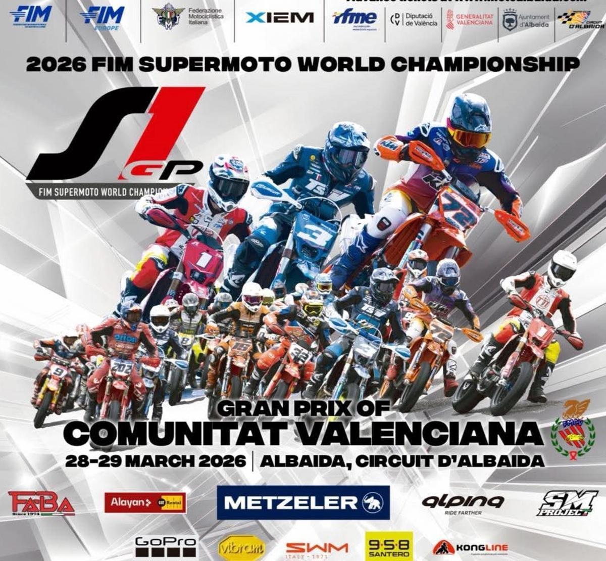 Cartel de la prueba del Campeonato del Mundo de Supermoto en Albaida.
