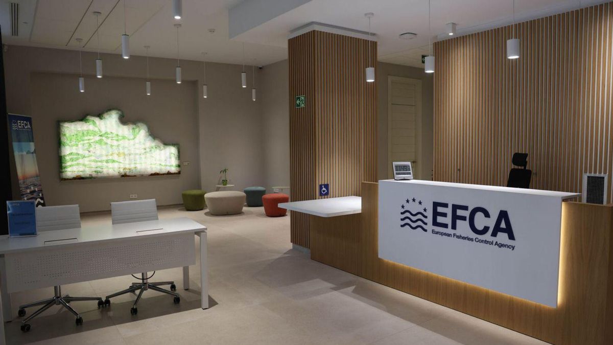 Interior de la Agencia Europea de Control de la Pesca (EFCA), en Vigo.