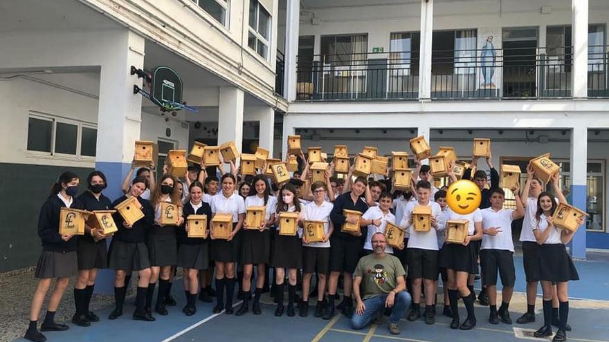 Los ornitólogos de Burjassot explican a los colegios la importancia de las cajas nido