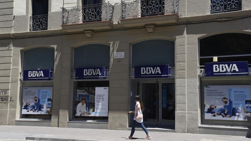 L&#039;oficina del BBVA al carrer Guimerà de Manresa