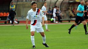Kazu Miura, durante su debut con Oliveirense