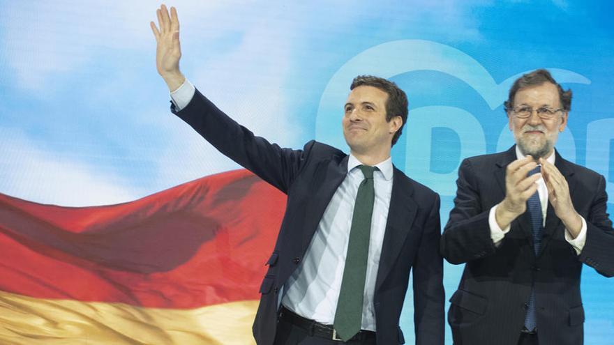 Rajoy i Casado el 2019 en una convenció del PP