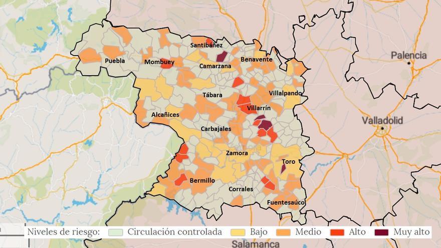 Localidades de Zamora con contagios de coronavirus en los últimos 14 días