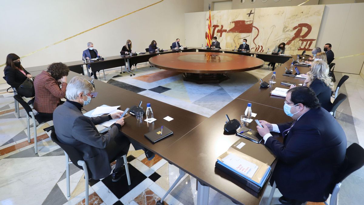El president de la Generalitat, Pere Aragonès i Garcia, ha encapçalat aquest matí la reunió setmanal del Consell Executiu. Generalitat de Catalunya Direcció General de comunicació del Govern Rubén Moreno García Fotograf