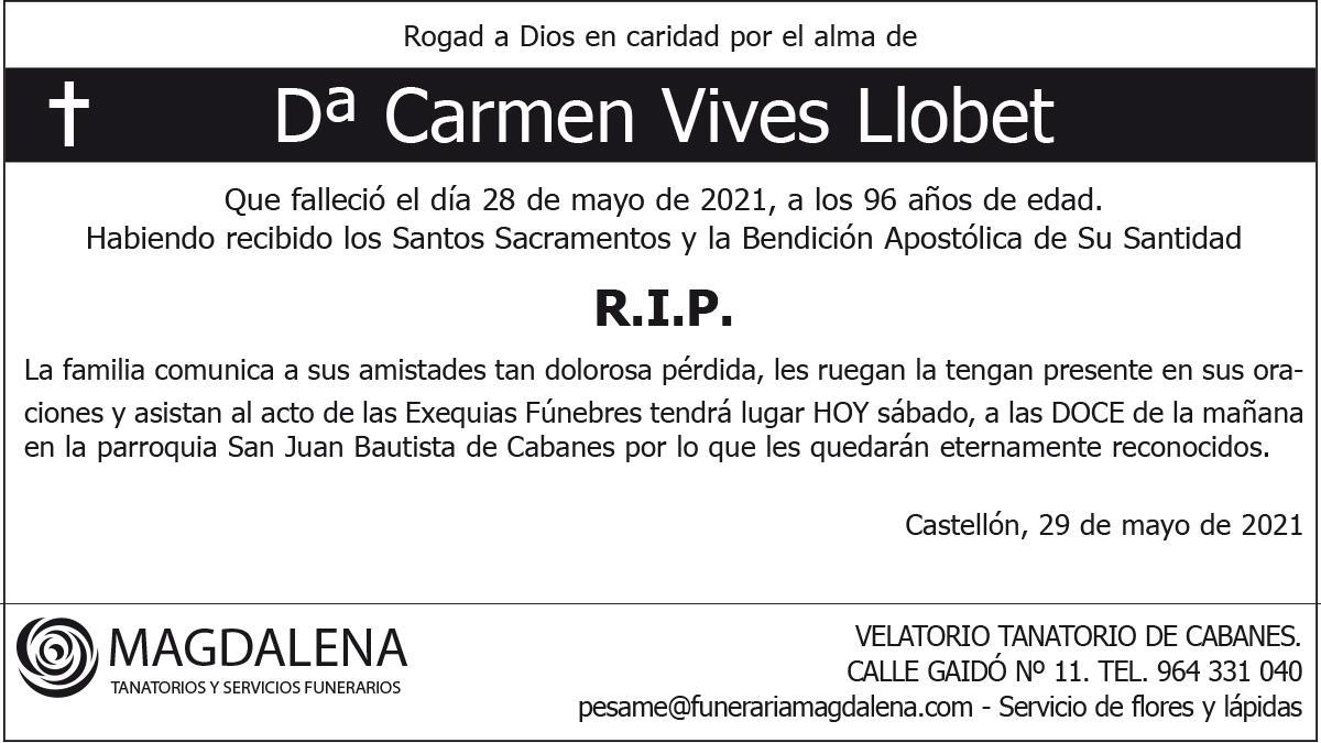 Dª Carmen Vives Llobet