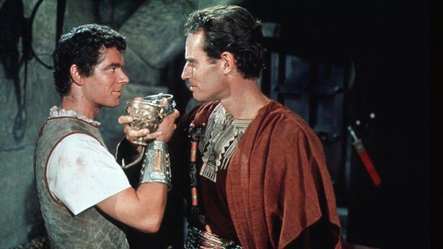 Stephen Boyd y Charlton Heston en &#039;Ben-Hur&#039; de William Wyler.